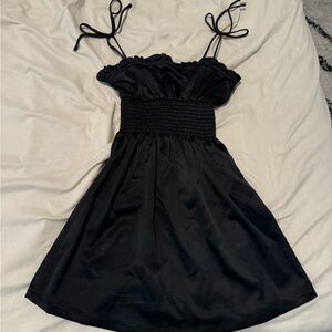 437 black satin dress
